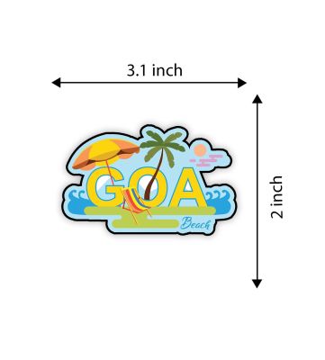 Goa Theme Fridge Magnet Refrigerator Stylish Fridge Magnet Home & Kitchen Decor Travels Magnet Sticker Souvenir Fridge Magnets (Lets Go Goa Magnet)